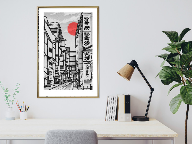 Poster Street in Japan - Asian Style Black and White City Architecture 145520 additionalImage 13