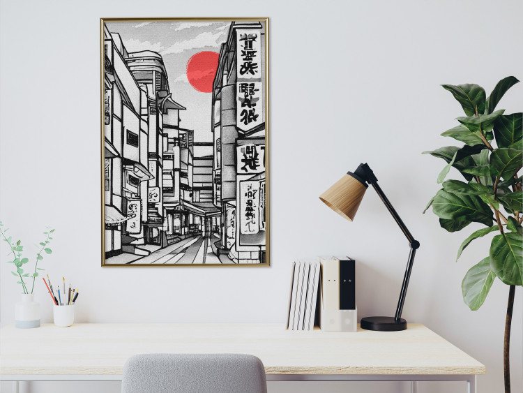 Poster Street in Japan - Asian Style Black and White City Architecture 145520 additionalImage 12
