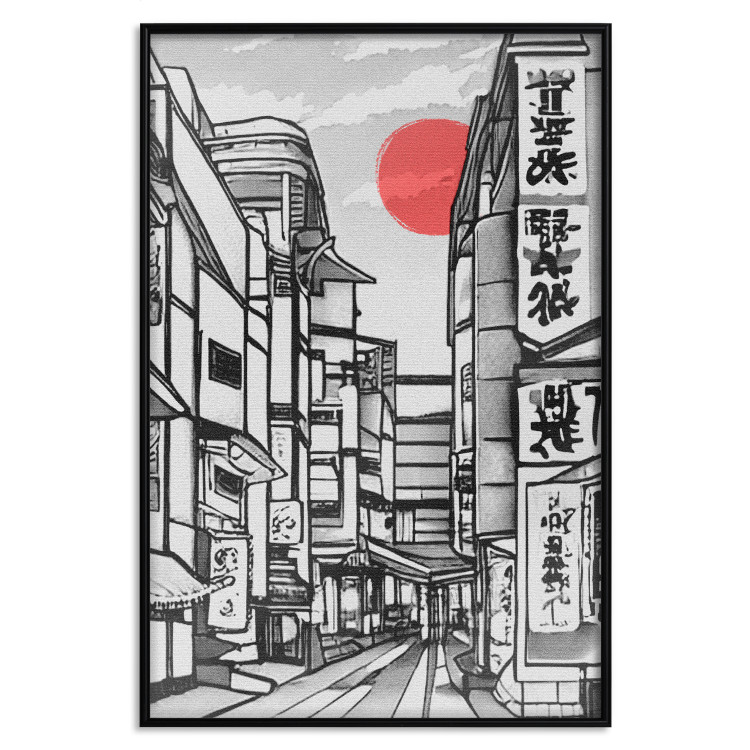 Poster Street in Japan - Asian Style Black and White City Architecture 145520 additionalImage 16