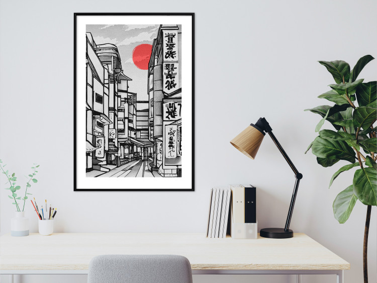 Poster Street in Japan - Asian Style Black and White City Architecture 145520 additionalImage 14