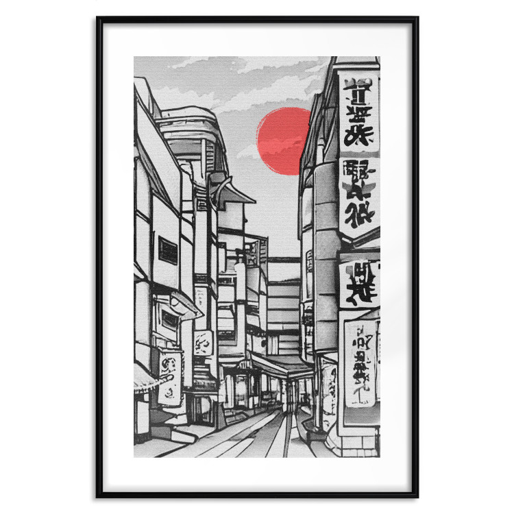 Poster Street in Japan - Asian Style Black and White City Architecture 145520 additionalImage 20
