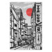 Poster Street in Japan - Asian Style Black and White City Architecture 145520