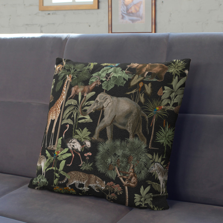 Decorative Microfiber Pillow Wild biodiversity - a design with animal and botanical motifs cushions 146820 additionalImage 3