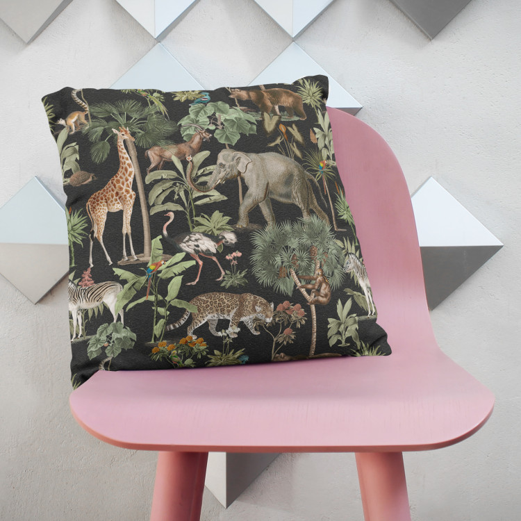 Decorative Microfiber Pillow Wild biodiversity - a design with animal and botanical motifs cushions 146820 additionalImage 2