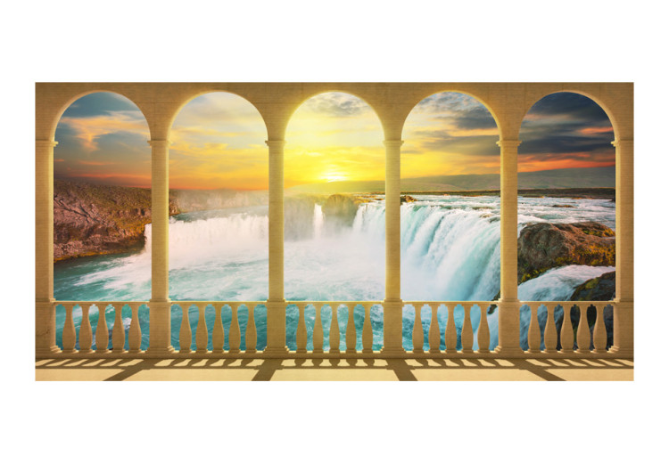 Wall Mural Dream of Niagara Falls - River Landscape with Waterfall behind Columns 60020 additionalImage 1