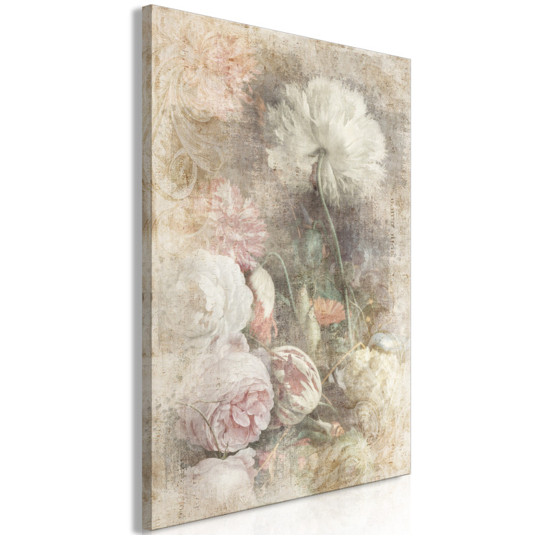 Canvas Still life vintage - delicate flowers on a gray background 135930 additionalImage 2