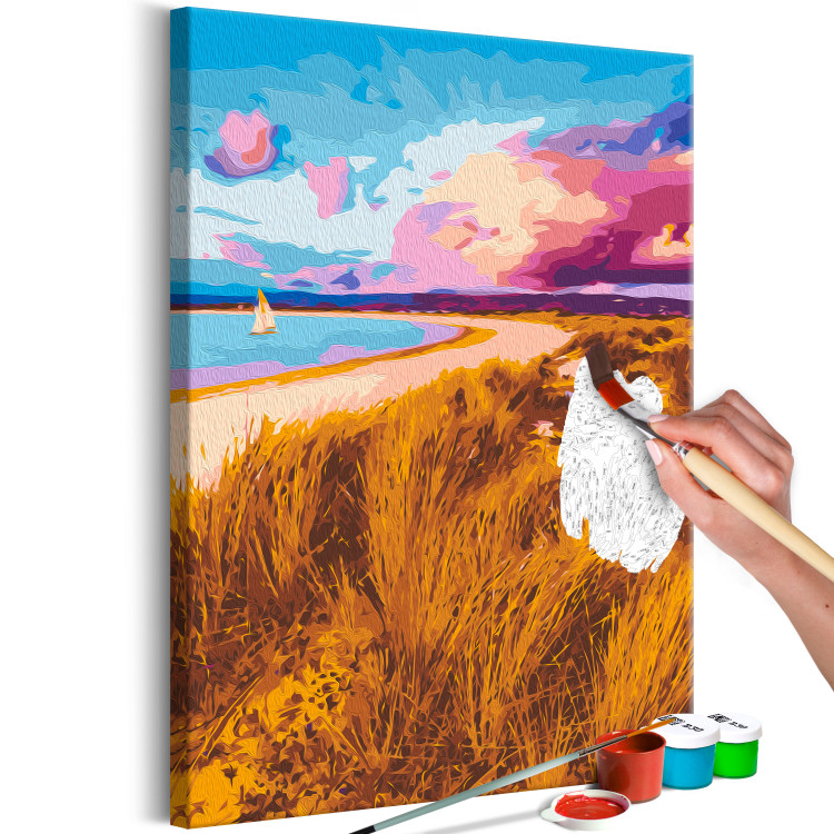 Paint by Number Kit Golden Grasses - Ionian Sea Beach, Pink Clouds and a Sailboat 144530 additionalImage 3