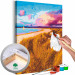 Paint by Number Kit Golden Grasses - Ionian Sea Beach, Pink Clouds and a Sailboat 144530
