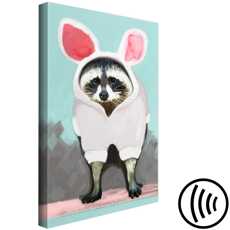 Canvas Raccoon disguised as a hare - a funny animal theme for a child's room 123040 additionalImage 6