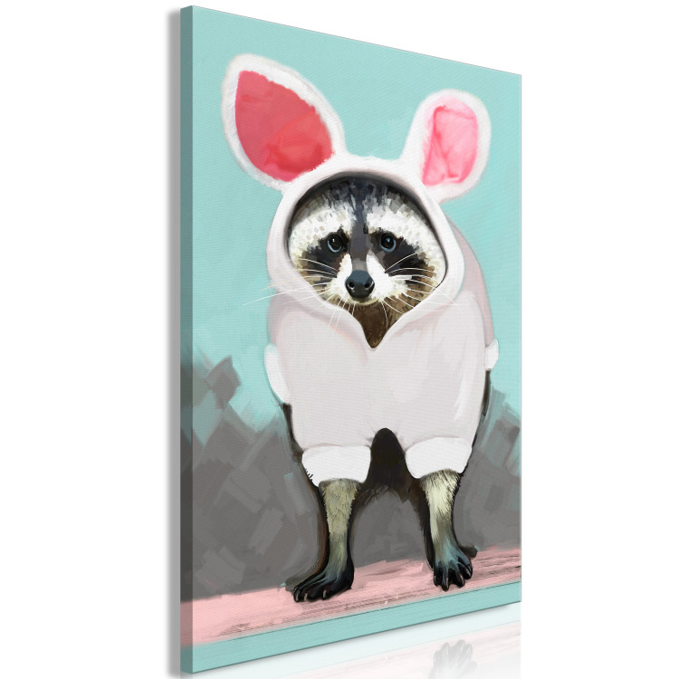 Canvas Raccoon disguised as a hare - a funny animal theme for a child's room 123040 additionalImage 2
