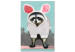 Canvas Raccoon disguised as a hare - a funny animal theme for a child's room 123040