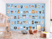 Wall Mural Happy animals - colourful dogs on a solid blue background 129040