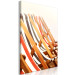 Canvas Wooden beach sun loungers - photo on a beige background 135840 additionalThumb 2