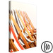 Canvas Wooden beach sun loungers - photo on a beige background 135840 additionalThumb 6