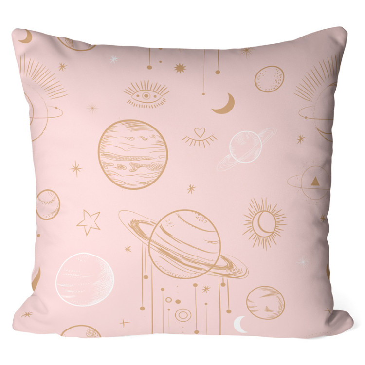 Decorative Microfiber Pillow Cosmic abstraction - composition with stars, moon and planets cushions 146940