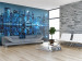 Wall Mural New York at Night - Illuminated Architecture in Shades of Blue 61640