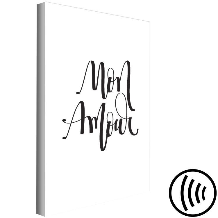 Canvas Black sign in French Mon amour - composition on a white background 125250 additionalImage 6