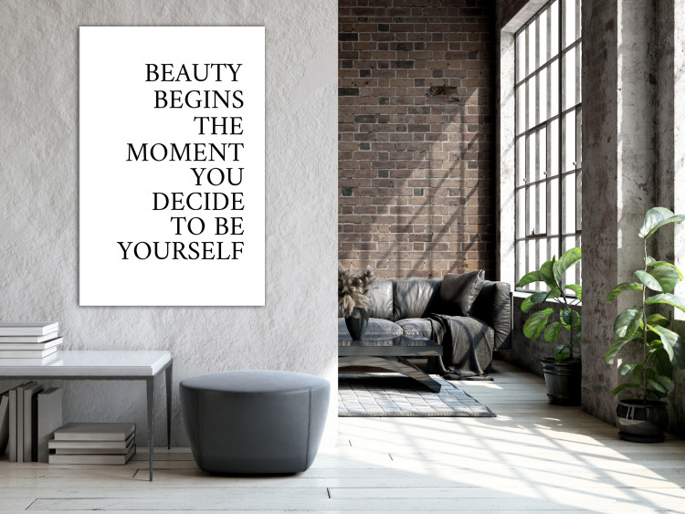 Canvas Black inscription in English - motivational text on a white background 136450 additionalImage 3