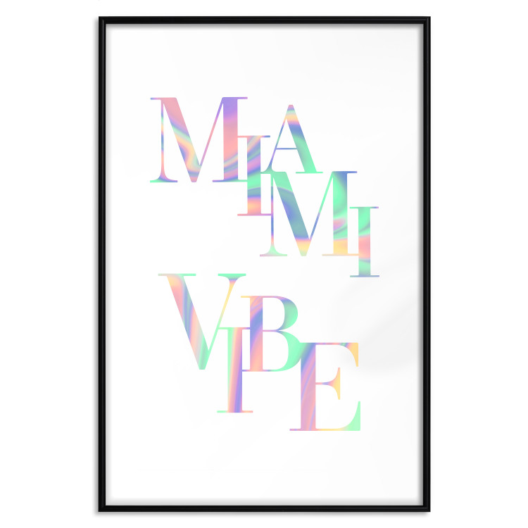 Poster Miami Vibe - Holographic Lettering in Pastel-Rainbow Colors 144350 additionalImage 20