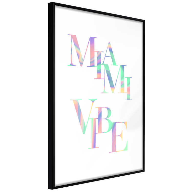 Poster Miami Vibe - Holographic Lettering in Pastel-Rainbow Colors 144350 additionalImage 8