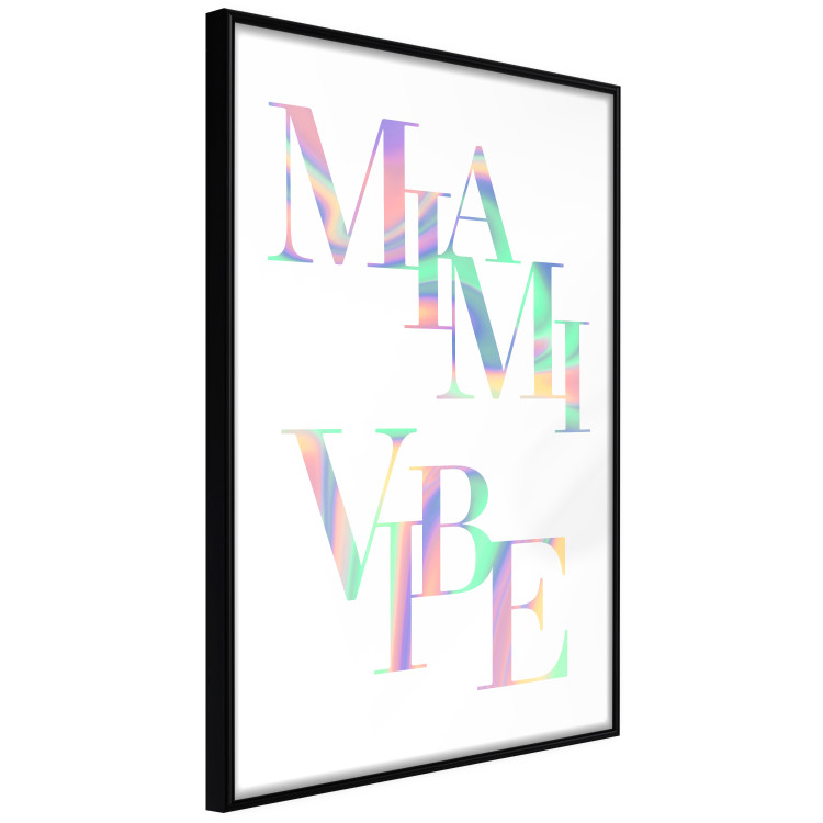 Poster Miami Vibe - Holographic Lettering in Pastel-Rainbow Colors 144350 additionalImage 6