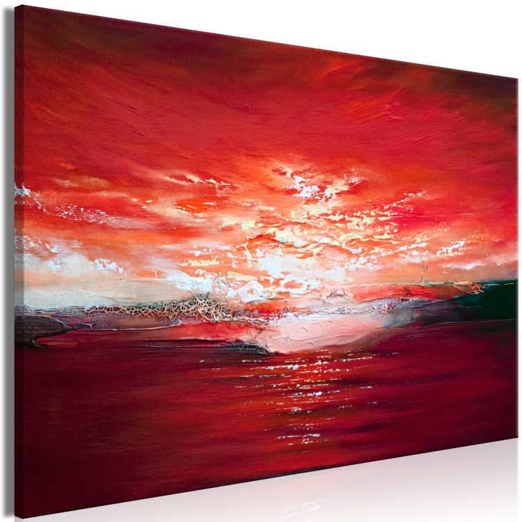 Canvas Sunset Over the Sea - Abstract Landscape Painted With Paints 147650 additionalImage 2