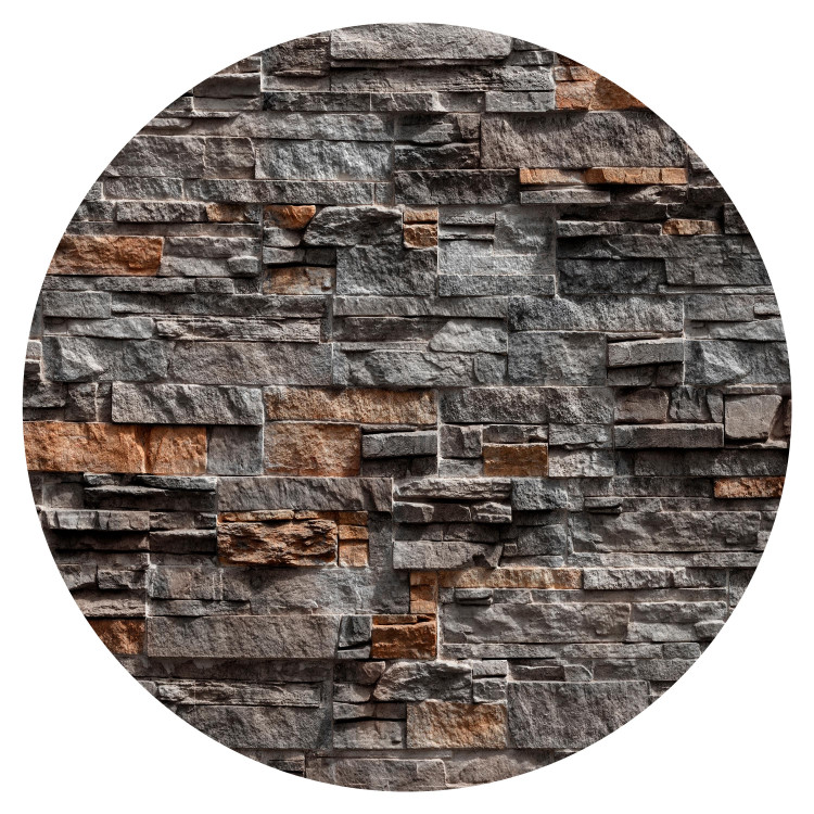 Round wallpaper Decorative Dark Sandstone - Natural Stone Tile Wall 149150 additionalImage 1