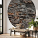 Round wallpaper Decorative Dark Sandstone - Natural Stone Tile Wall 149150 additionalThumb 3