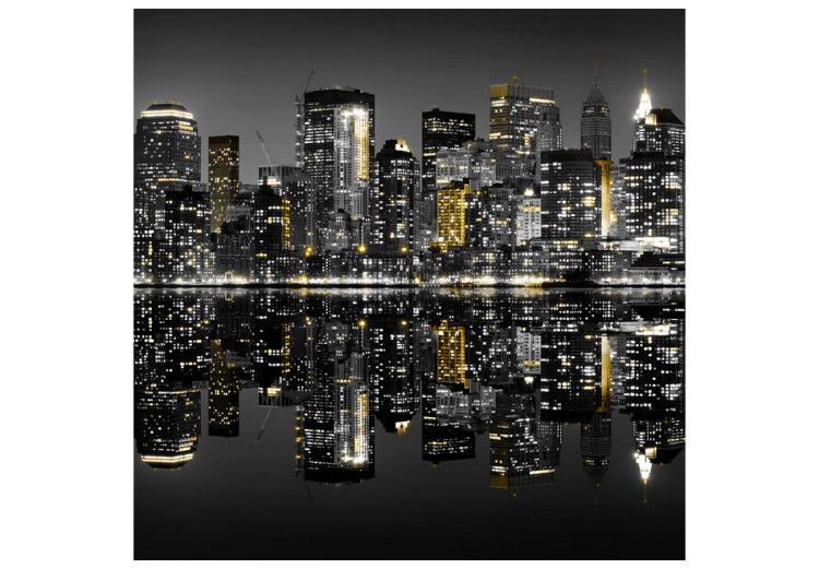 Wall Mural New York - City Panorama with a Mirror Reflection and Golden Elements 61650 additionalImage 1