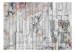 Wall Mural Postcard - composition with angels and flowers on a grey wooden background 64250 additionalThumb 1