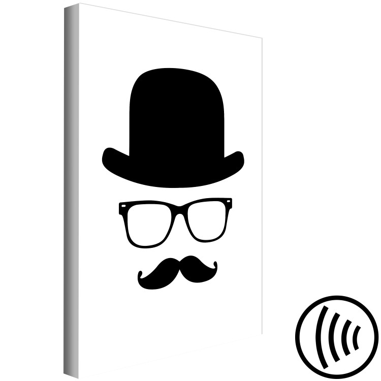 Canvas Man in a Hat (1-part) - Black and White Graphic Motif 115060 additionalImage 6