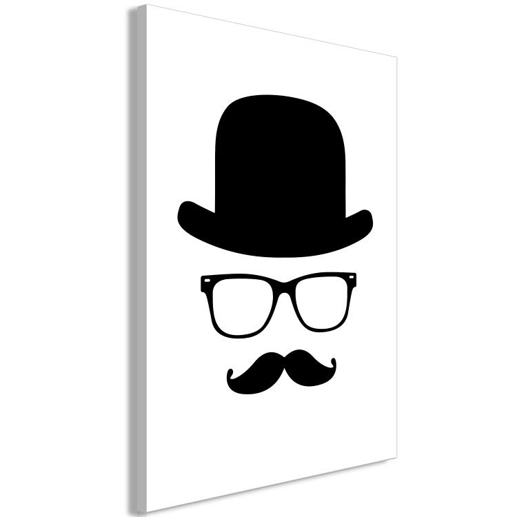 Canvas Man in a Hat (1-part) - Black and White Graphic Motif 115060 additionalImage 2