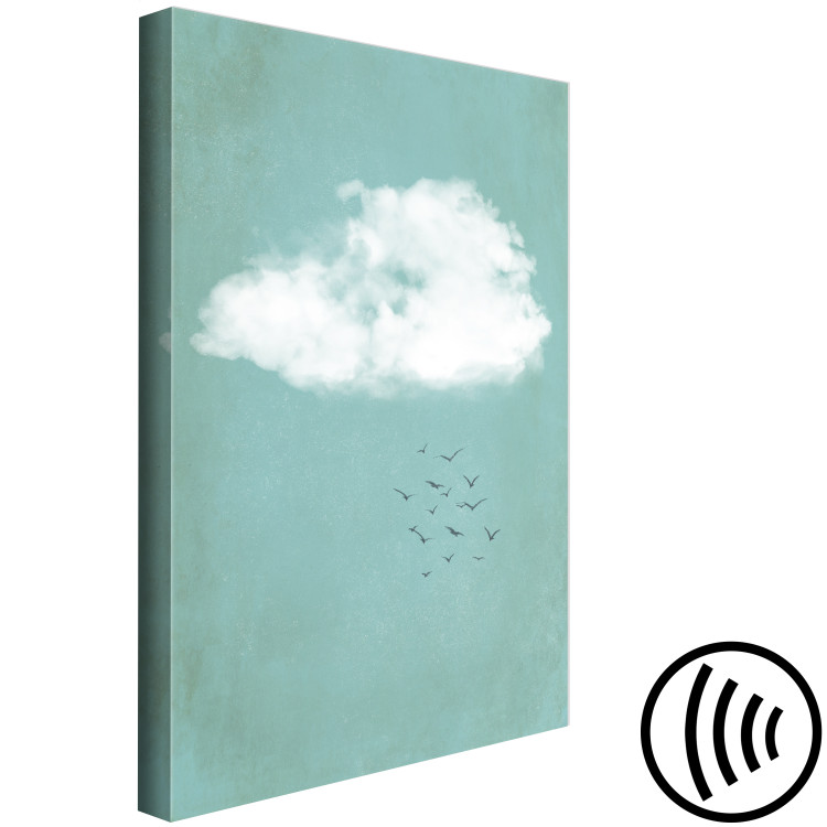 Canvas Clouds and birds - a pastel japandi style landscape of the sky 131760 additionalImage 6