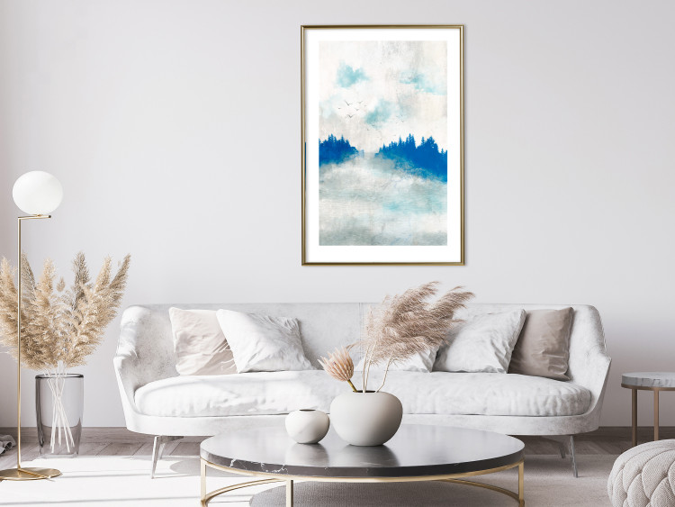 Poster Blue Forest - Delicate, Hazy Landscape in Blue Tones 145760 additionalImage 19