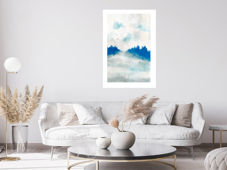Poster Blue Forest - Delicate, Hazy Landscape in Blue Tones 145760 additionalImage 11