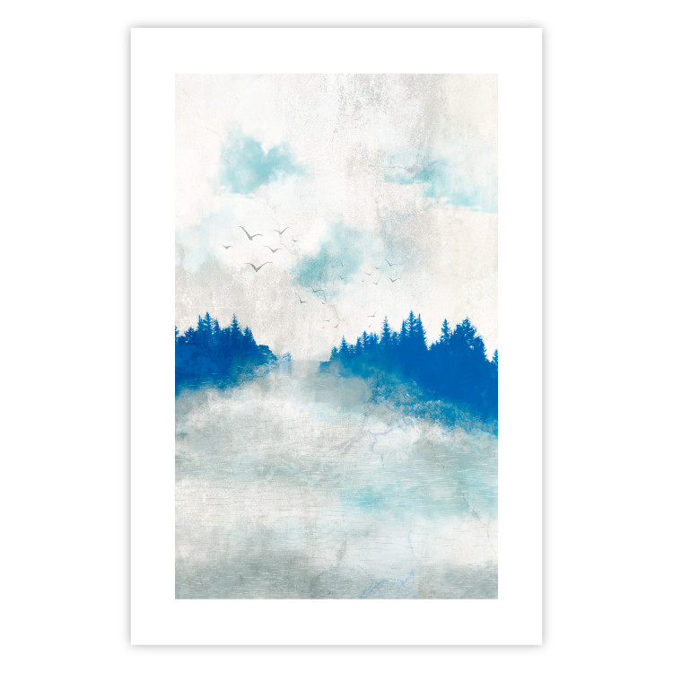 Poster Blue Forest - Delicate, Hazy Landscape in Blue Tones 145760 additionalImage 20