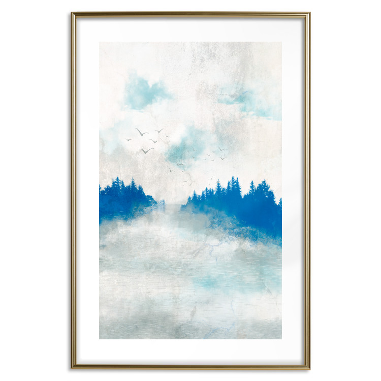 Poster Blue Forest - Delicate, Hazy Landscape in Blue Tones 145760 additionalImage 18