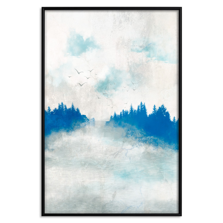 Poster Blue Forest - Delicate, Hazy Landscape in Blue Tones 145760 additionalImage 14