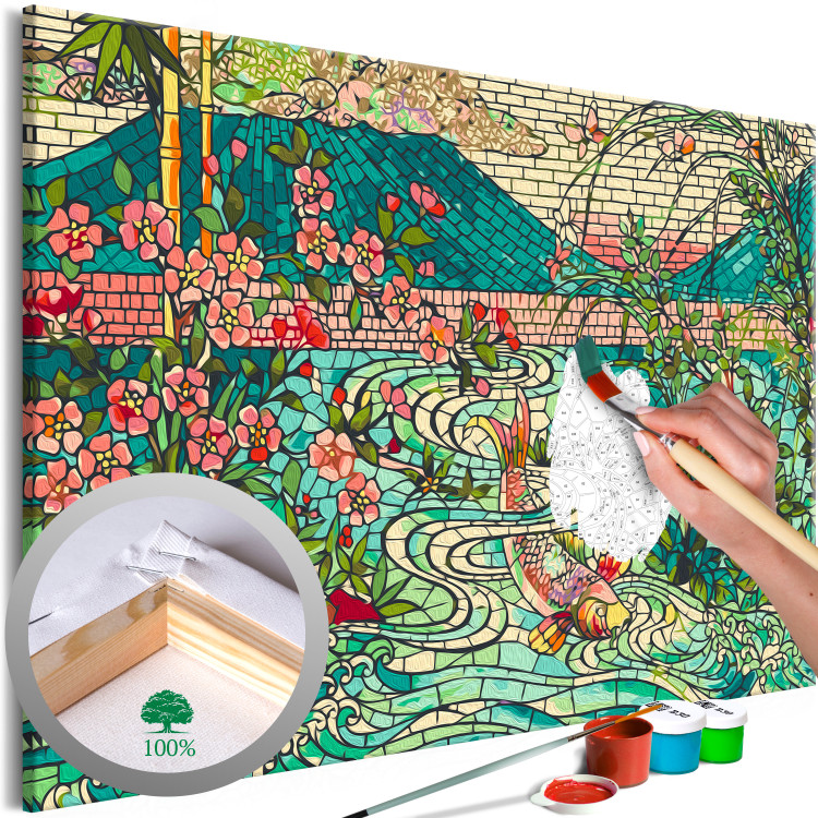 Paint by Number Kit Freshness - Japanese-Style Mosaic With Fish in a Pond 148460