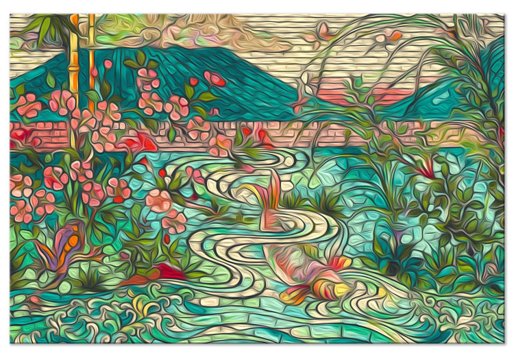 Paint by Number Kit Freshness - Japanese-Style Mosaic With Fish in a Pond 148460 additionalImage 3