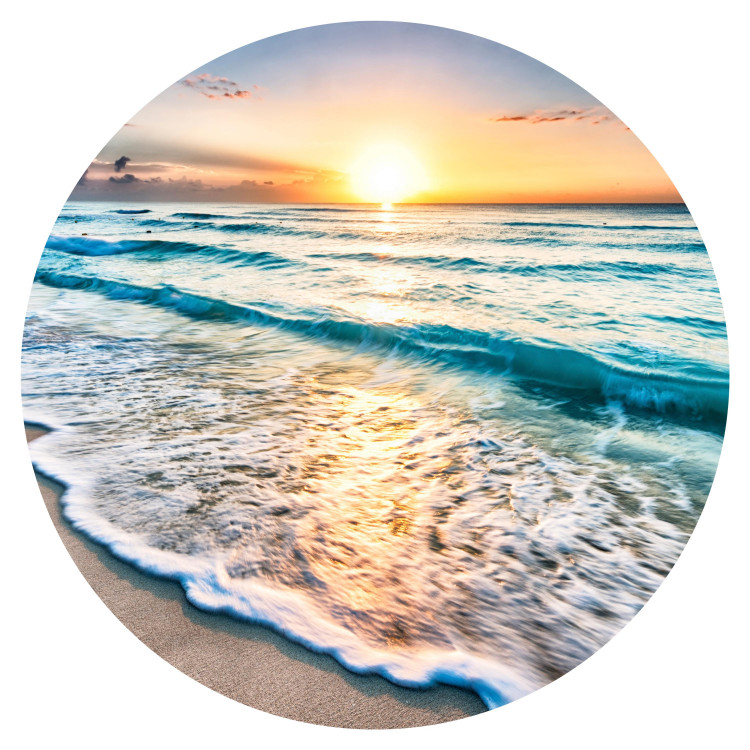 Round wallpaper Landscape - Sunset on the Shores of the Turquoise Caribbean Sea 149160 additionalImage 1