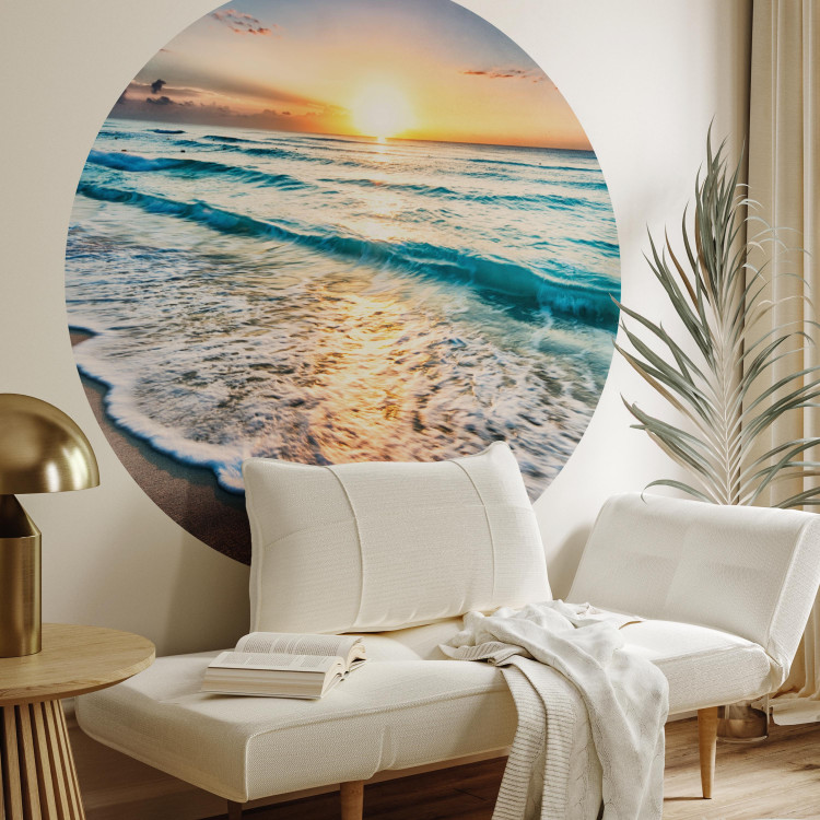 Round wallpaper Landscape - Sunset on the Shores of the Turquoise Caribbean Sea 149160 additionalImage 3