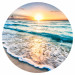 Round wallpaper Landscape - Sunset on the Shores of the Turquoise Caribbean Sea 149160 additionalThumb 1