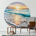 Round wallpaper Landscape - Sunset on the Shores of the Turquoise Caribbean Sea 149160 additionalThumb 2