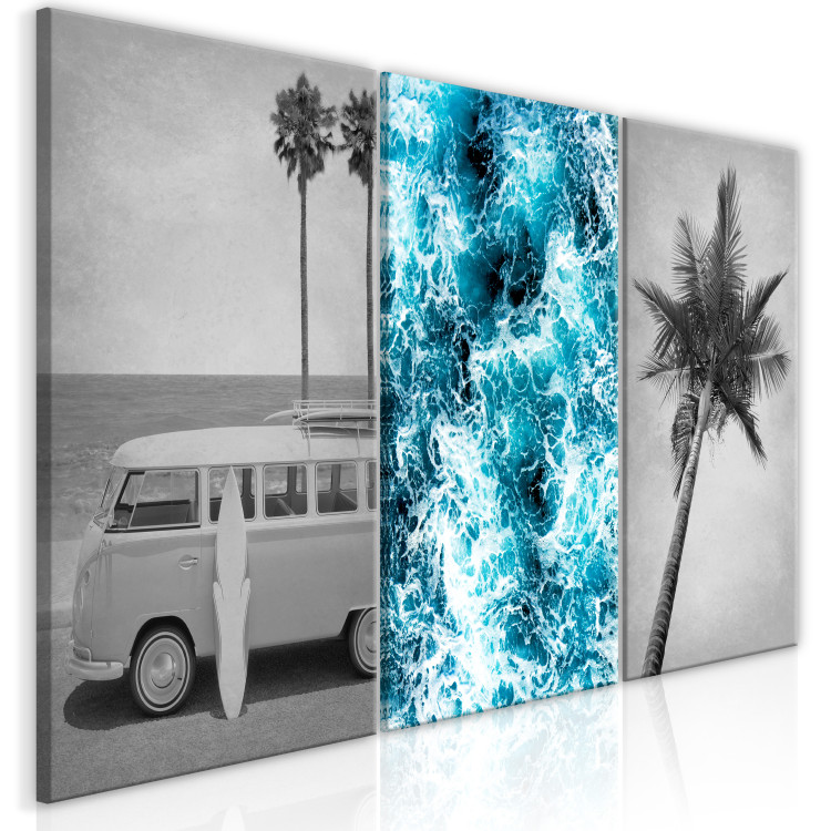 Canvas Holiday memories - palm trees and a car in a tropical climate 118070 additionalImage 2