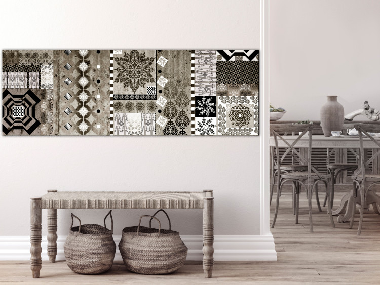 Canvas Mandalas and Ornaments - monochrome composition with decorations 135670 additionalImage 3