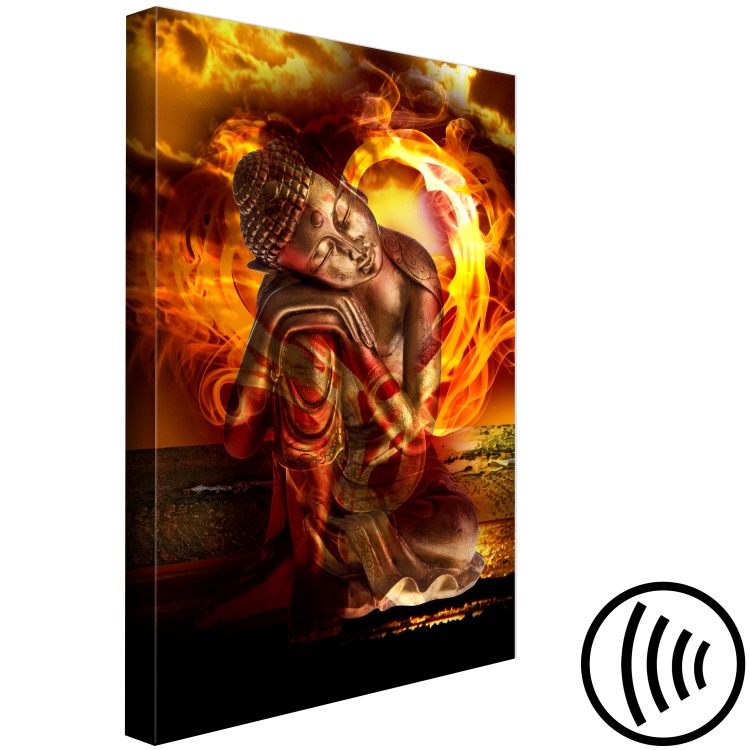 Canvas Sleeping statuette Buddha - Composition with fire in the background 135970 additionalImage 6