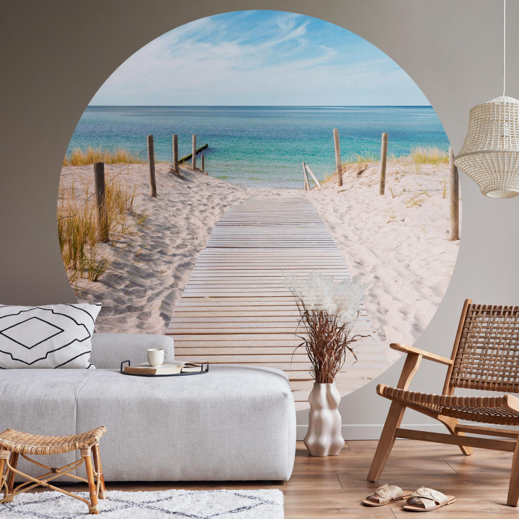 Round wallpaper Holidays by the Sea - Dunes and Path to the Beach in Full Sun 149170 additionalImage 2