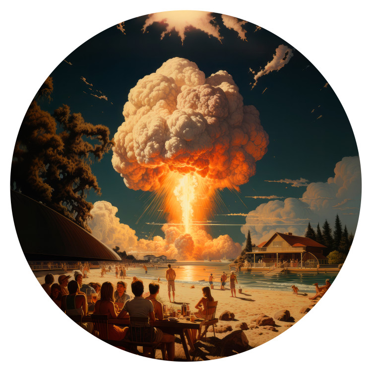 Round wallpaper Summer Disaster - A Holiday Resort With a Nuclear Explosion in the Background 151670 additionalImage 1