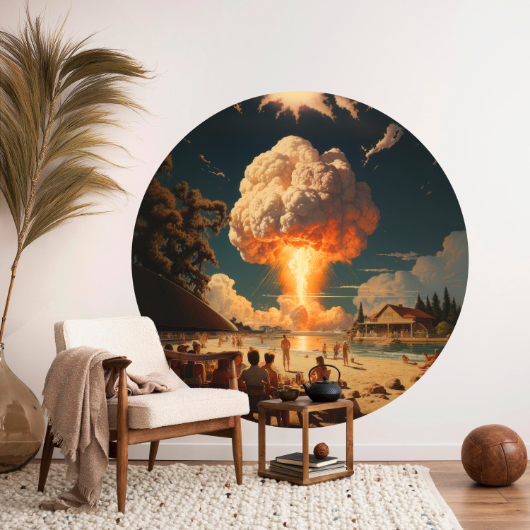 Round wallpaper Summer Disaster - A Holiday Resort With a Nuclear Explosion in the Background 151670 additionalImage 2